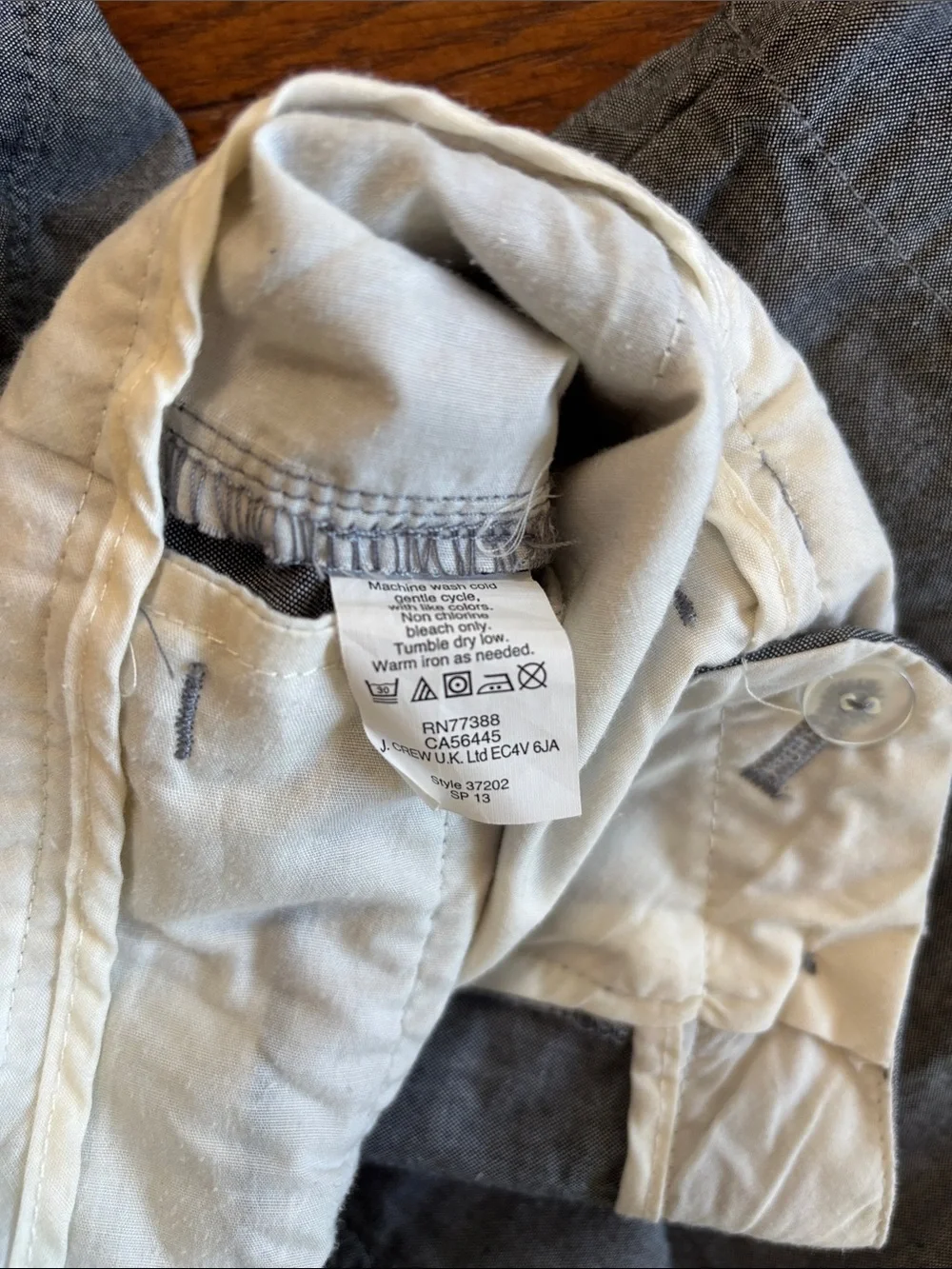 J. Crew Club Chambray Chino Shorts Cotton Preppy Coastal Gray Men’s Size 31